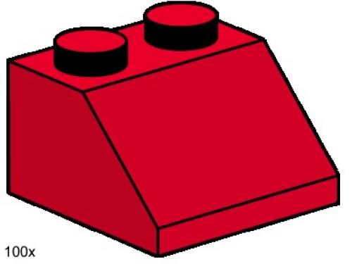 2 x 2 Roof Tiles Steep Sloped Red