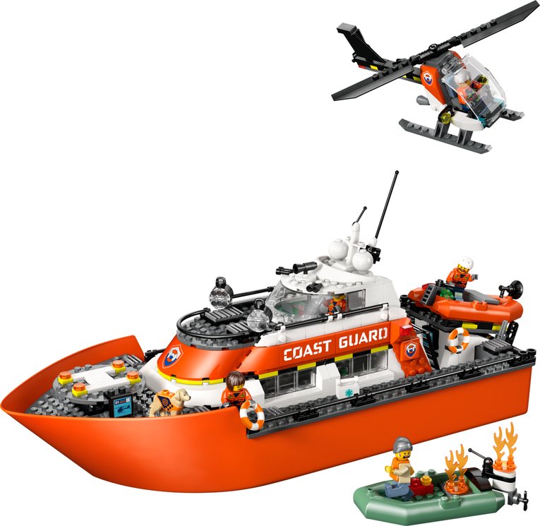 Coast Guard Rescue Boat & Helicopter